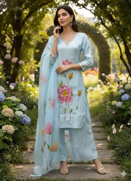 HT Fancy Heavy Kurti With Bottom Dupatta Exporters In India